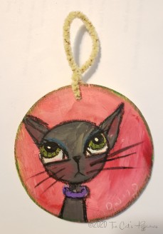 Pretty in Pink Cat ornament